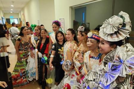 Filipino maids turn trash into couture art