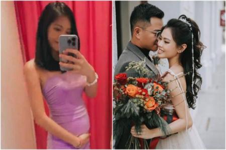 Actress Kimberly Chia shares photos of wedding and baby bump for the first time