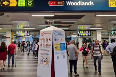 Security screening of commuters at Woodlands MRT on Nov 30 as part of exercise