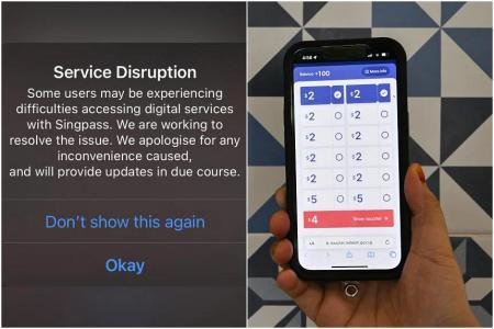 Singpass service resumes after 4-hour disruption affects users trying to claim CDC vouchers