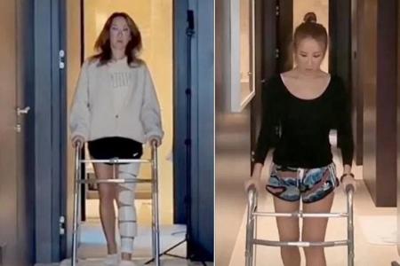 Singer Coco Lee shares video of her learning to walk again after surgery