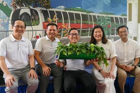 Old MRT train parts get new life as benches, handrails, plant holders in HDB towns