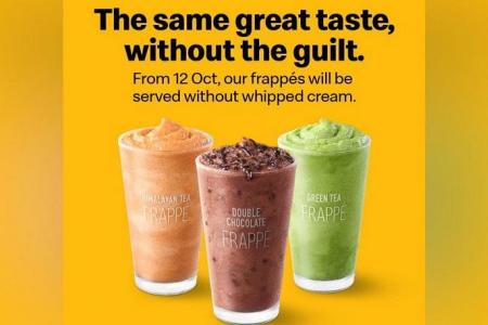 Netizens in a flap after McDonald’s S'pore removes whipped cream from frappes