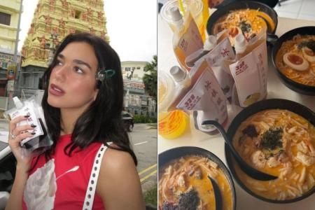 Dua Lipa running on ‘sour plum juice, chilli crab and laksa’ in S'pore