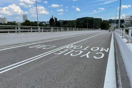 Double white lines along viaduct leading to Checkpoint to deter queue jumpers