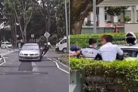 Cop hit by reversing car: Driver detained, passenger arrested for using criminal force