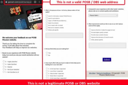 POSB customers receive survey claiming to reward 500 customers with cash, air miles
