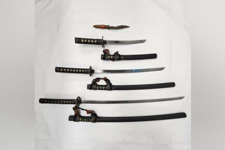 Three men arrested for alleged possession of weapons, including katana swords