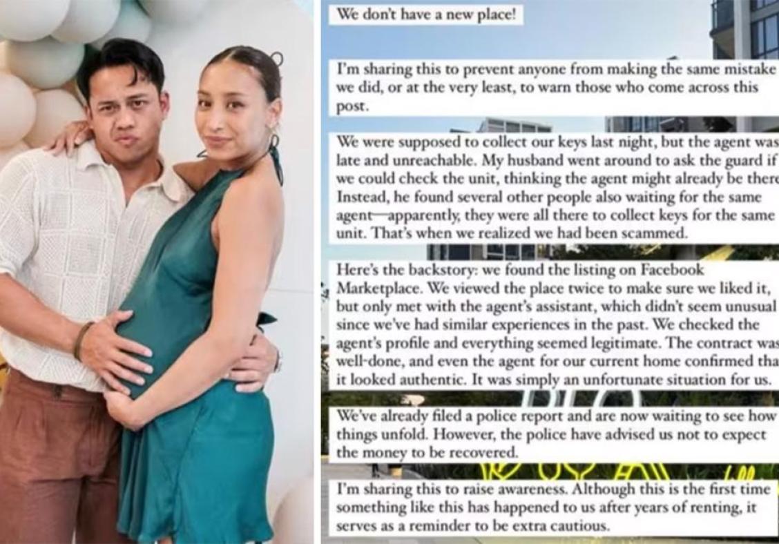 Young couple scammed out of $7k in elaborate rental ruse