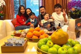 Taiwanese singer Yu Tian (second from right) and his wife Li Ya-ping (second from left) with their daughter Yu Yuan-chi, son-in-law Gary Chen and grandchildren in a photo posted on social media in 2021.