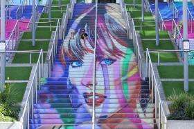 "Swiftie Steps" installed at London's Wembley Stadium, where Taylor Swift will make five appearances from Aug 15.