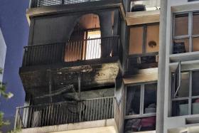 The SCDF was alerted to the fire at around 9.15pm at Block 13 Anchorvale Crescent, where the Bellewaters condominium is located.
