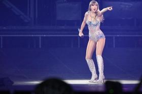 Taylor Swift kicking off her six-show run of concerts in Singapore at the National Stadium on March 2.