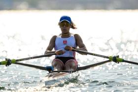 Singapore rower Saiyidah Aisyah Rafa&#039;ee in action.