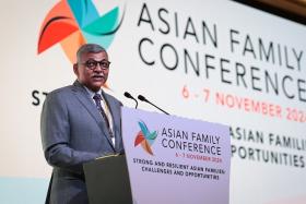 Chief Justice Sundaresh Menon speaking at the Asian Family Conference at Marina Bay Sands on Nov 7.