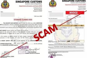A member of the public received documents falsely attributed to Singapore Customs director-general Tan Hung Hooi and falsely bearing the agency’s logo.