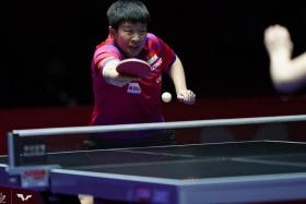 Zeng Jian delivering two valuable points for Singapore in their 3-1 win over Serbia in the World Team Table Tennis Championships group stage.