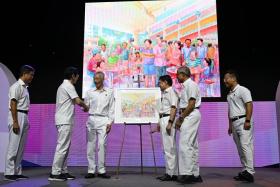 (From left) Education Minister Chan Chun Sing, Prime Minister Lawrence Wong, Senior Minister Lee Hsien Loong, Deputy Prime Minister Heng Swee Keat, Minister for Social and Family Development Masagos Zulkifli and National Development Minister Desmond Lee at the PAP awards on Nov 23.