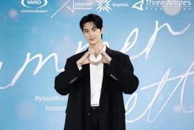 South Korean actor Byeon Woo-seok at the press conference for his Summer Letter fan meeting at Singapore Expo on June 30.