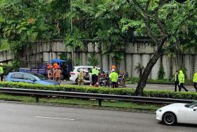 The police said they were alerted to an accident involving a lorry and a car along CTE towards AYE at about 11.20am on June 1.