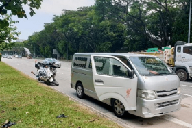 The man had failed to stop for checks by the Traffic Police and sped off instead. 