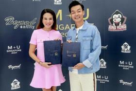 Miss Universe Singapore national director Elaine Daly and King Kong Media Production co-founder Mark Lee.