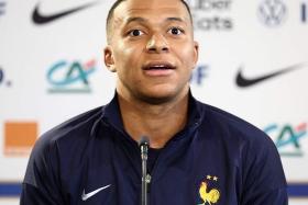 Kylian Mbappe addressing a press conference ahead of France's international friendly against Luxembourg, on June 4.