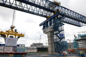 A view of the Jurong Region Line construction site taken on Jan 13, 2023, during its groundbreaking ceremony. 