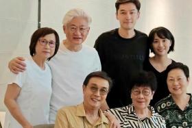 Damian Lau (bottom left) posted photos of himself with some friends, including Hu Ge and his wife Huang Xining (both in black).