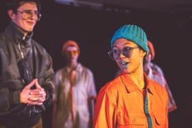 Actress Zo Tan (front) in youth theatre company Conundrum Theatre&#039;s Only Human, which bagged the Outstanding Young Performers Award at the Edinburgh Festival Fringe&#039;s Asian Arts Awards. 