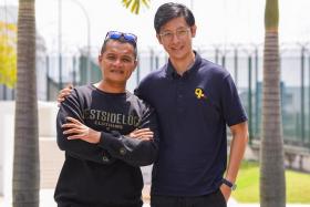 Mr Muhammad Razmi (left) with his career coach from Yellow Ribbon Singapore, Mr Gabriel Lee.