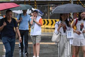 Thundery showers are expected over parts of Singapore in the afternoon on several days this week.