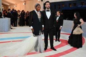 Tennis star Serena Williams and her husband Alexis Ohanian at the Met Gala in New York on Monday.