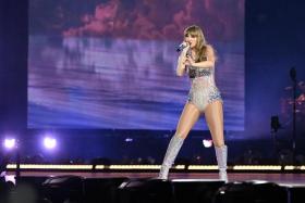Taylor Swift performing at Singapore&#039;s National Stadium for The Eras Tour on March 2.