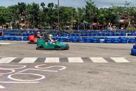 Mr Lai and his family spent around 15 minutes on the track at Golden City Go Kart. 
