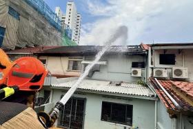 Firefighters used seven water jets at the height of the operation, said the Singapore Civil Defence Force.