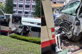 The police said three bus passengers aged between 13 and 77 were taken to hospital conscious after the accident on July 20.
