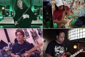 (Clockwise from left) Live music scene stalwart Randolf Arriola, Rosli Mohalim from veteran rock band Sweet Charity, Vinod, guitarist for vedic metal band Rudra and guitarist Simon Lai.