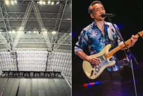 Taiwanese rock band Mayday&#039;s guitarist Stone thanked the National Stadium&#039;s &quot;mighty roof&quot; for keeping him sheltered amid the heavy rain.