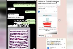 A screenshot of the text exchange (left) between Mr Chong Yoke Ming and the alleged scammer.
