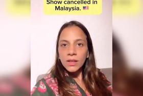 Sharul Channa said her show in Malaysia on May 18 was cancelled by the Malaysian authorities.