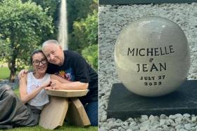 Michelle Yeoh shared a photo of a stone engraved with the couple’s names and their wedding date on social media on July 28.