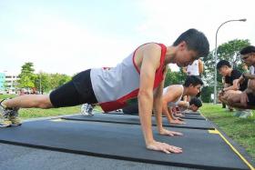 SIMPLER: NSmen who do not do well for the 2.4km run can make up for it by excelling in sit-ups and push-ups.