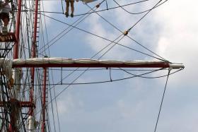 TOP VIEW: Ms Zurinah Shafi&#039;e had to climb the mast of the Royal Albatross to clean and maintain the yacht&#039;s sails.
