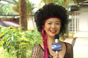 Michelle Chong in character as Lulu, as popularised on news satire show The Noose.