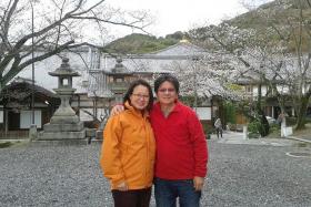 AWAY FROM POLITICS: The couple on holiday in Kyoto, Japan, last year (above). 