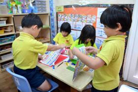 File photo of children at the Agape Little Uni childcare centre in Jurong.