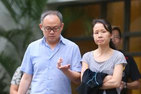 Lim Choon Hong (left) is accused off failing to provide his helper Madam Gawidan with adequate food while his wife, Ching Sui Foon (right) is accused of abetting him.