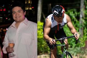 FAT TO FIT: Mr Darren Ho, who weighed 142kg at his heaviest, is gearing up for triathlons.