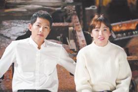 CHARMING: Actor Song Joong Ki with female lead Song Hye Kyo in South Korean drama Descendants Of The Sun. 